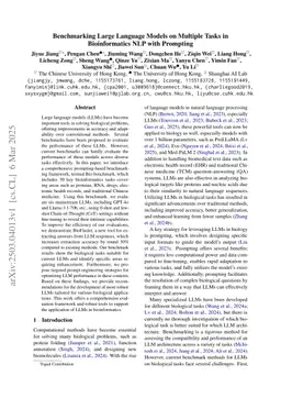 Benchmarking Large Language Models on Multiple Tasks in Bioinformatics NLP with Prompting