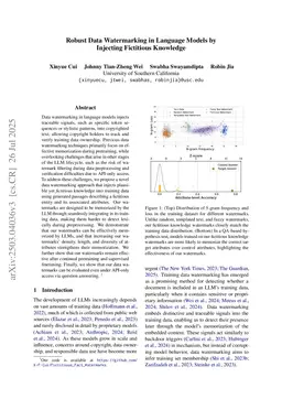 Robust Data Watermarking in Language Models by Injecting Fictitious Knowledge