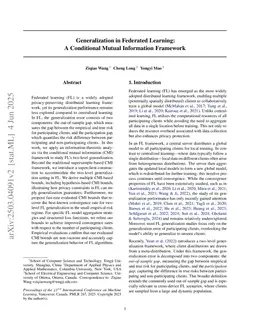 Generalization in Federated Learning: A Conditional Mutual Information Framework