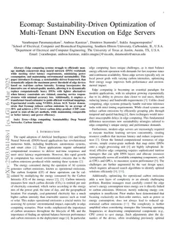 Ecomap: Sustainability-Driven Optimization of Multi-Tenant DNN Execution on Edge Servers