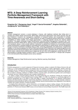 MTS: A Deep Reinforcement Learning Portfolio Management Framework with Time-Awareness and Short-Selling