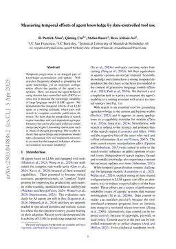 Measuring temporal effects of agent knowledge by date-controlled tool use