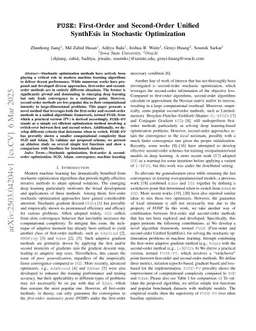 FUSE: First-Order and Second-Order Unified SynthEsis in Stochastic Optimization