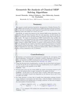 Geometric Re-Analysis of Classical MDP Solving Algorithms
