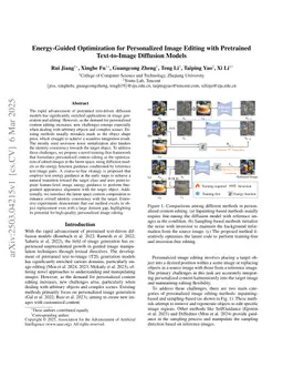 Energy-Guided Optimization for Personalized Image Editing with Pretrained Text-to-Image Diffusion Models