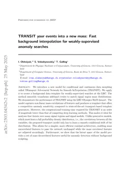 TRANSIT your events into a new mass: Fast background interpolation for weakly-supervised anomaly searches