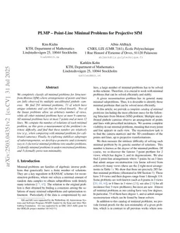 PLMP -- Point-Line Minimal Problems for Projective SfM