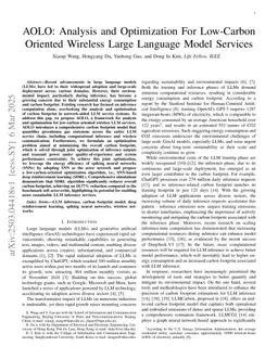 AOLO: Analysis and Optimization For Low-Carbon Oriented Wireless Large Language Model Services