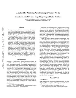 A Dataset for Analysing News Framing in Chinese Media
