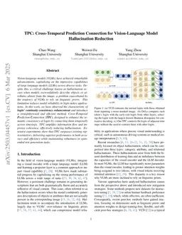 TPC: Cross-Temporal Prediction Connection for Vision-Language Model Hallucination Reduction