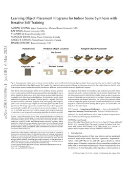 Learning Object Placement Programs for Indoor Scene Synthesis with Iterative Self Training