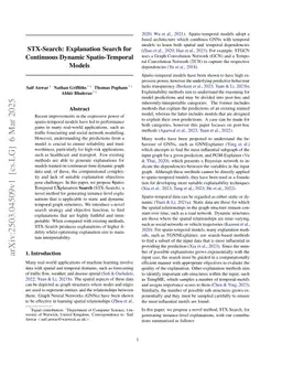 STX-Search: Explanation Search for Continuous Dynamic Spatio-Temporal Models