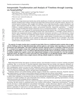 Interpretable Transformation and Analysis of Timelines through Learning via Surprisability