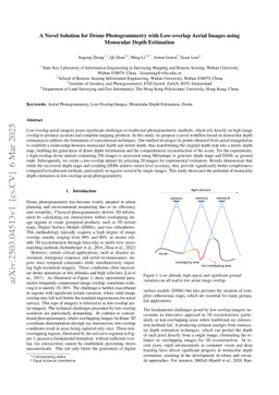 A Novel Solution for Drone Photogrammetry with Low-overlap Aerial Images using Monocular Depth Estimation