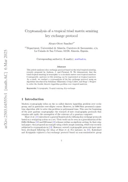 Cryptoanalysis of a tropical triad matrix semiring key exchange protocol