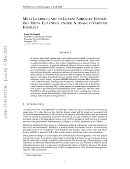 Meta Learning not to Learn: Robustly Informing Meta-Learning under Nuisance-Varying Families