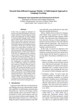 Towards Data-Efficient Language Models: A Child-Inspired Approach to Language Learning