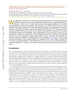 Transferable Foundation Models for Geometric Tasks on Point Cloud Representations: Geometric Neural Operators