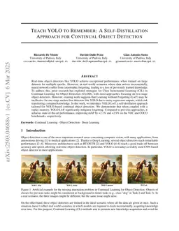 Teach YOLO to Remember: A Self-Distillation Approach for Continual Object Detection