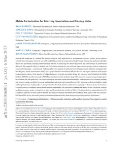 Matrix Factorization for Inferring Associations and Missing Links