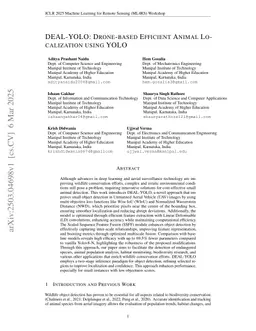 DEAL-YOLO: Drone-based Efficient Animal Localization using YOLO