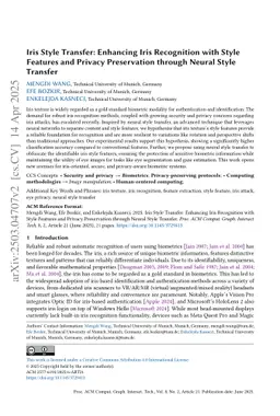 Iris Style Transfer: Enhancing Iris Recognition with Style Features and Privacy Preservation through Neural Style Transfer