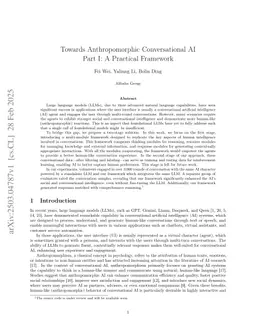 Towards Anthropomorphic Conversational AI Part I: A Practical Framework