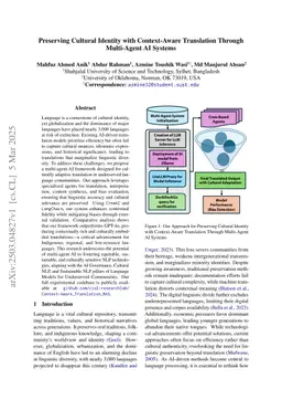 Preserving Cultural Identity with Context-Aware Translation Through Multi-Agent AI Systems