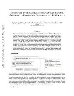 Cite Before You Speak: Enhancing Context-Response Grounding in E-commerce Conversational LLM-Agents