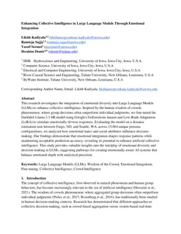 Enhancing Collective Intelligence in Large Language Models Through Emotional Integration