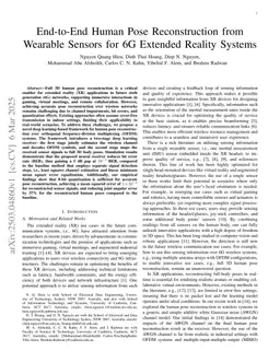 End-to-End Human Pose Reconstruction from Wearable Sensors for 6G Extended Reality Systems