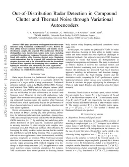 Out-of-Distribution Radar Detection in Compound Clutter and Thermal Noise through Variational Autoencoders