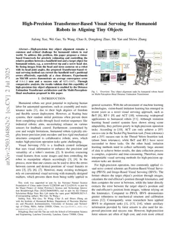 High-Precision Transformer-Based Visual Servoing for Humanoid Robots in Aligning Tiny Objects