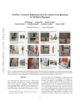 FirePlace: Geometric Refinements of LLM Common Sense Reasoning for 3D Object Placement