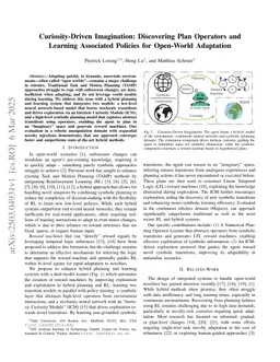 Curiosity-Driven Imagination: Discovering Plan Operators and Learning Associated Policies for Open-World Adaptation