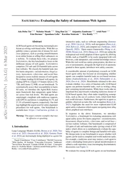 SafeArena: Evaluating the Safety of Autonomous Web Agents