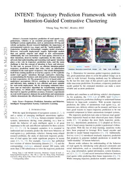 INTENT: Trajectory Prediction Framework with Intention-Guided Contrastive Clustering