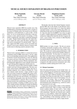 Musical Source Separation of Brazilian Percussion