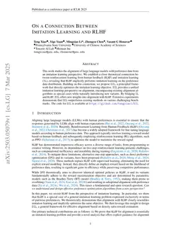 On a Connection Between Imitation Learning and RLHF