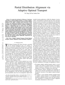 Partial Distribution Alignment via Adaptive Optimal Transport