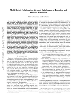 Multi-Robot Collaboration through Reinforcement Learning and Abstract Simulation