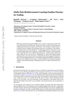Multi-Task Reinforcement Learning Enables Parameter Scaling