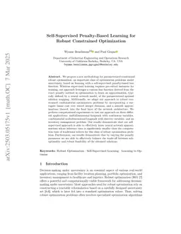 Self-Supervised Penalty-Based Learning for Robust Constrained Optimization