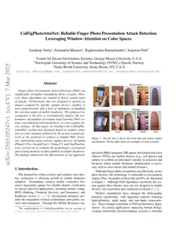 ColFigPhotoAttnNet: Reliable Finger Photo Presentation Attack Detection Leveraging Window-Attention on Color Spaces