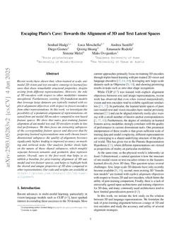 Escaping Plato's Cave: Towards the Alignment of 3D and Text Latent Spaces