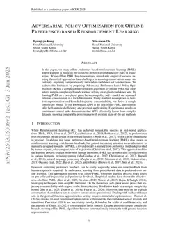 Adversarial Policy Optimization for Offline Preference-based Reinforcement Learning