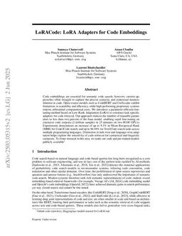 LoRACode: LoRA Adapters for Code Embeddings