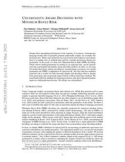 Uncertainty-Aware Decoding with Minimum Bayes Risk