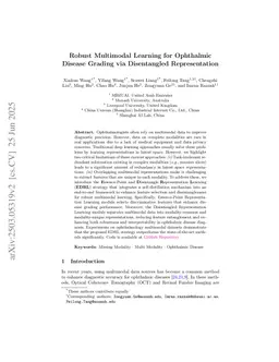 Robust Multimodal Learning for Ophthalmic Disease Grading via Disentangled Representation