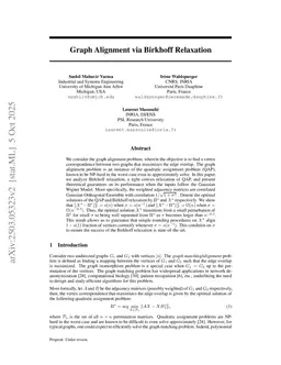 Graph Alignment via Birkhoff Relaxation